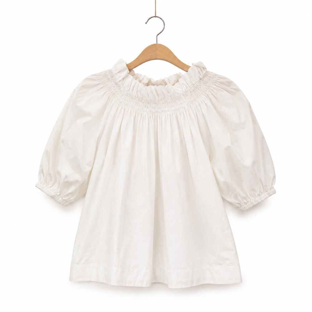 J.Crew Re-Imagined White Puff Sleeve Smocked Peasant Blouse Women’s Size Small - Picture 8 of 8